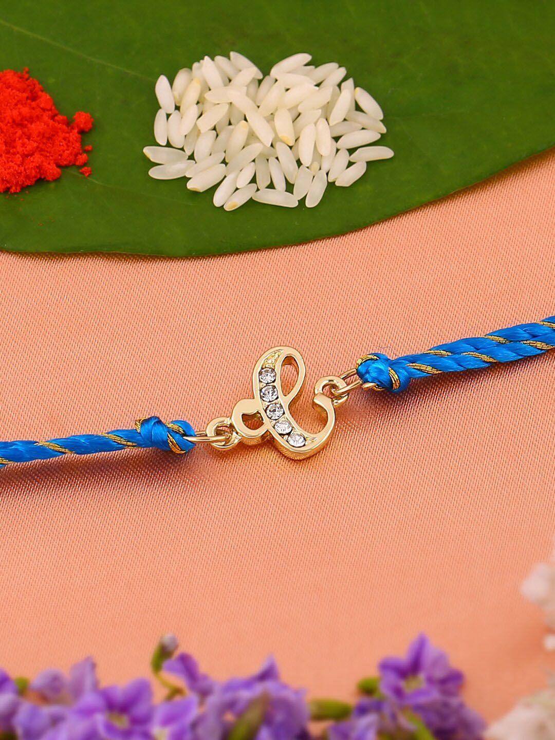 estele gold-plated crystal-studded rakhi