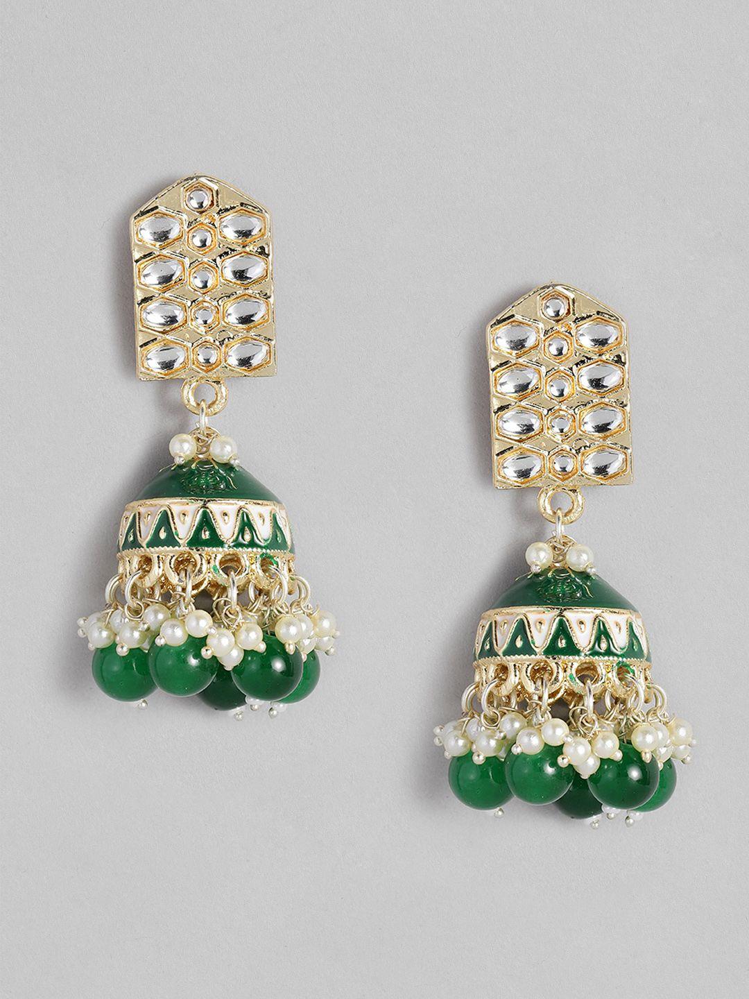 estele gold-plated dome shaped jhumkas earrings