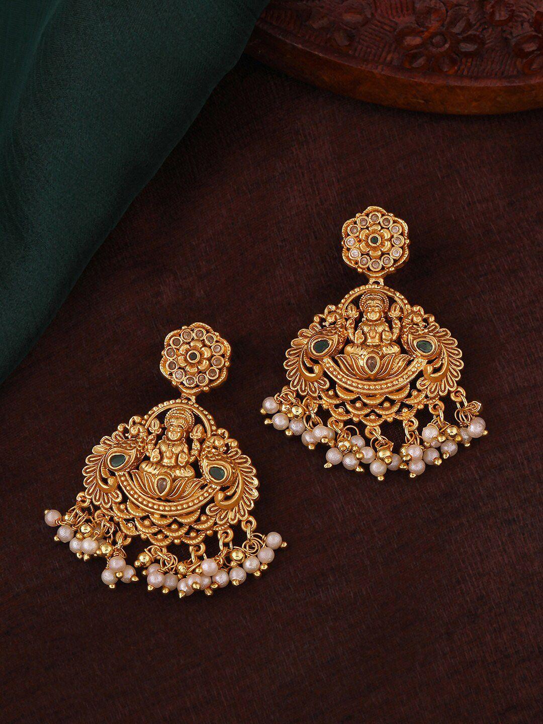 estele gold-plated floral chandbalis earrings