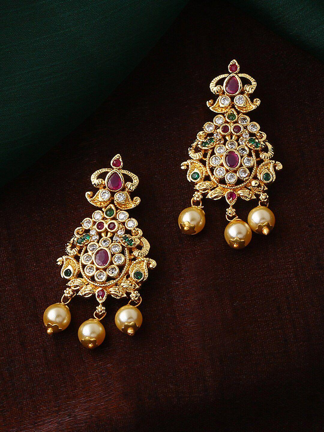 estele gold-plated floral drop earrings