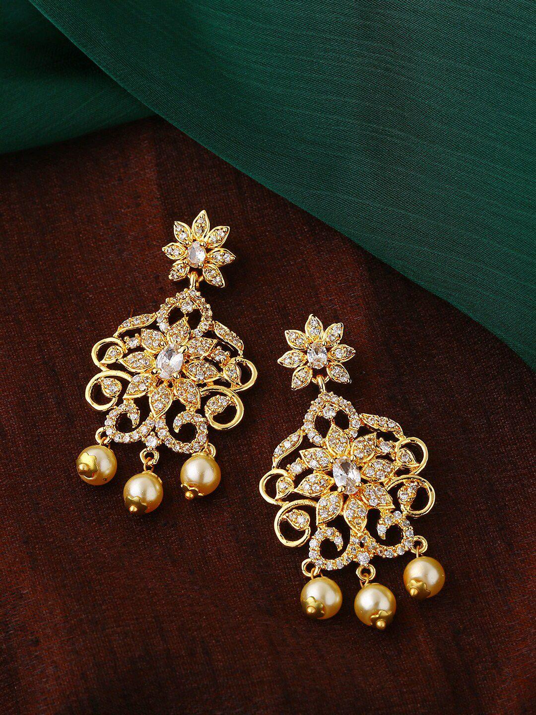 estele gold-plated floral drop earrings