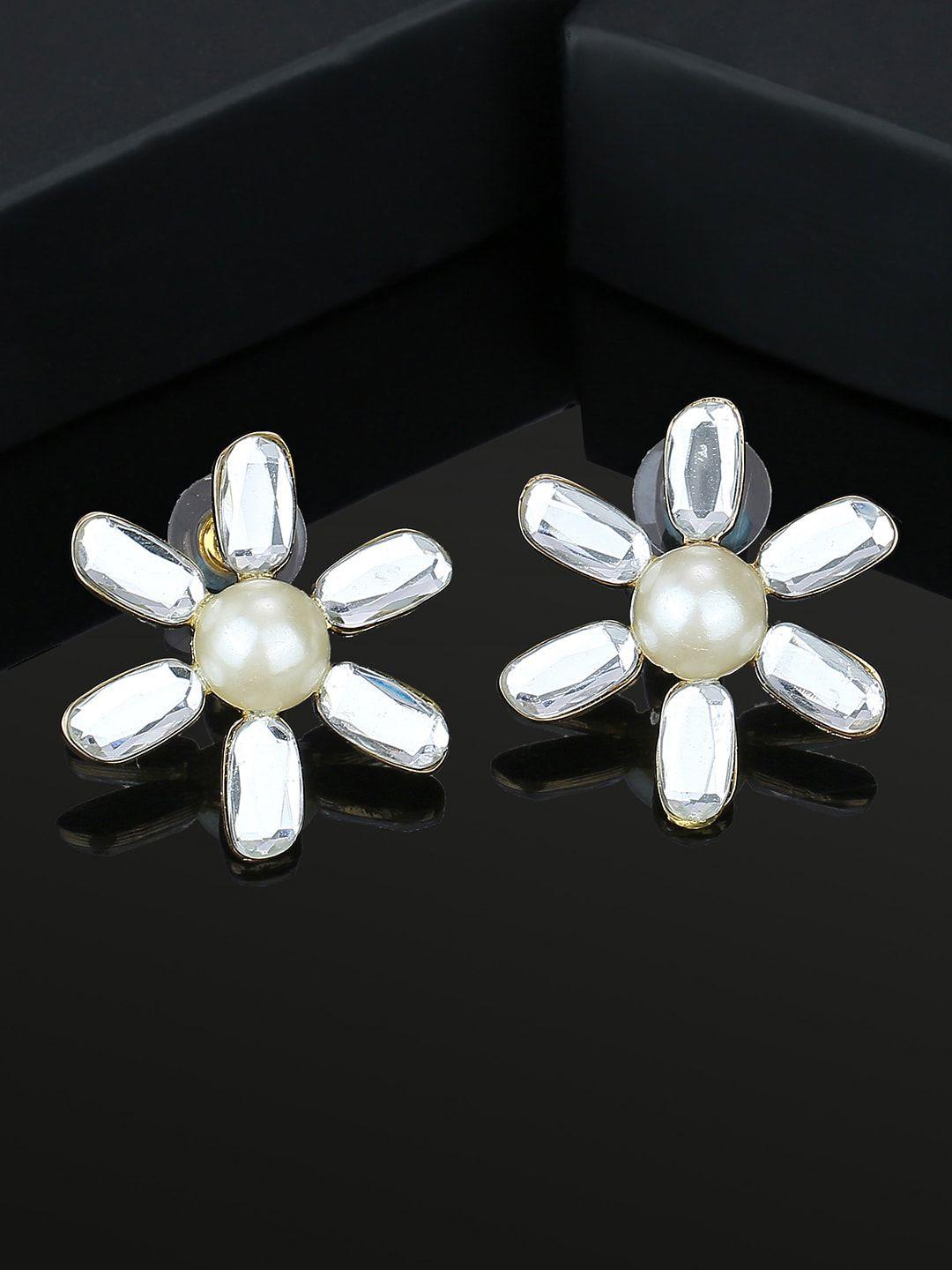 estele gold-plated floral studs earrings