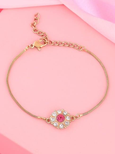 estele gold-plated flower bracelet with austrian crystals for women