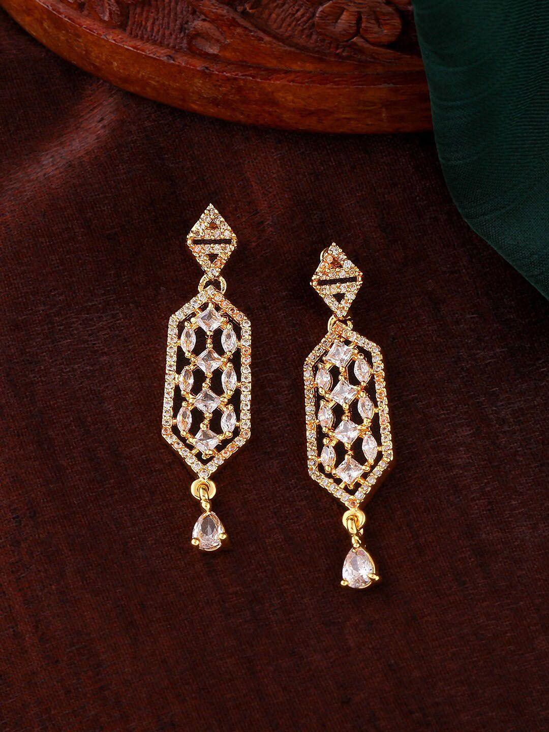 estele gold-plated geometric drop earrings