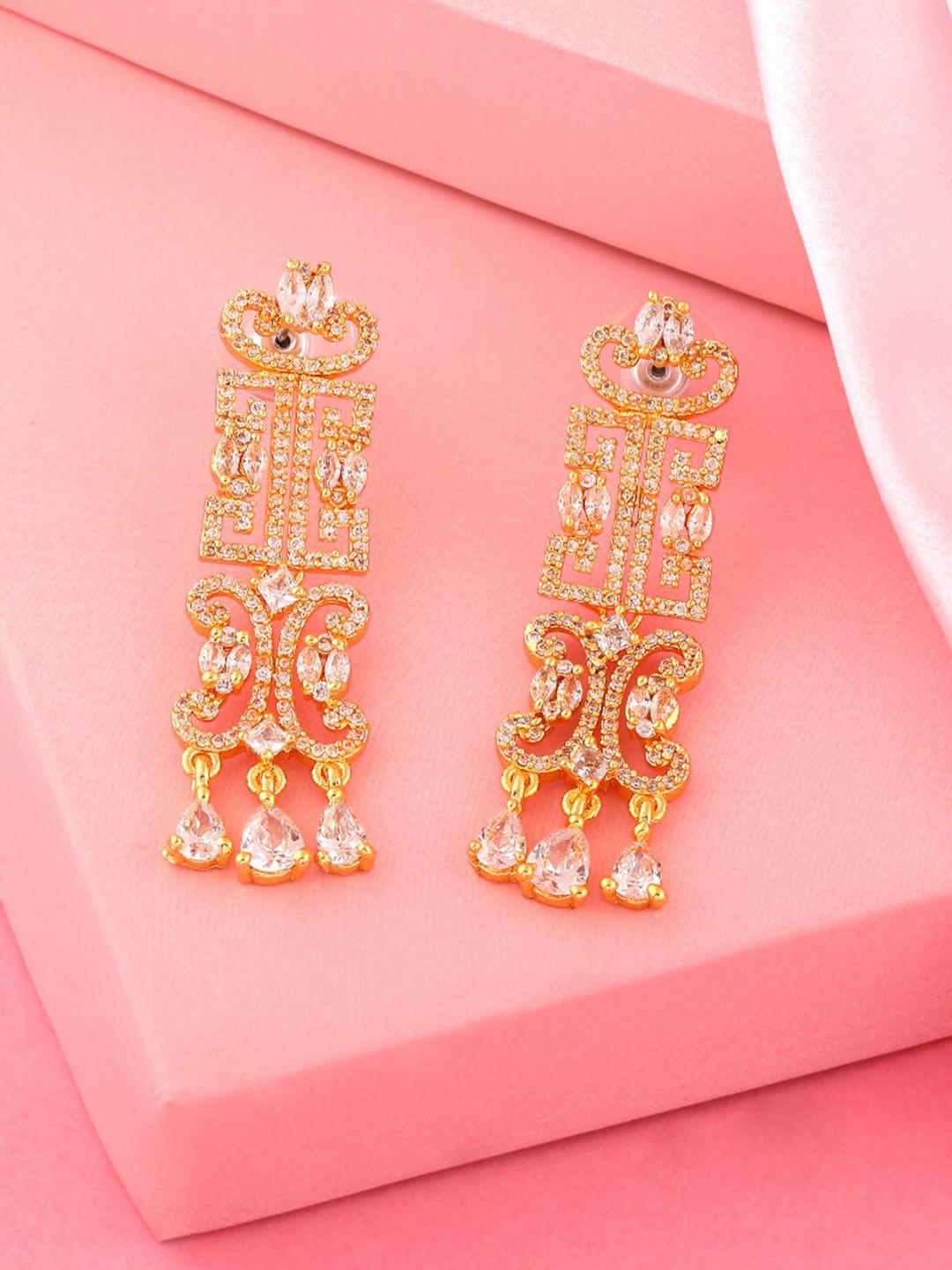 estele gold-plated geometric drop earrings