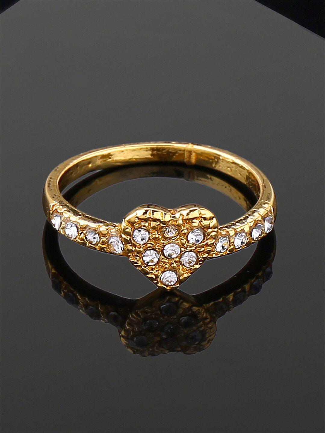 estele gold plated heart shaped finger ring