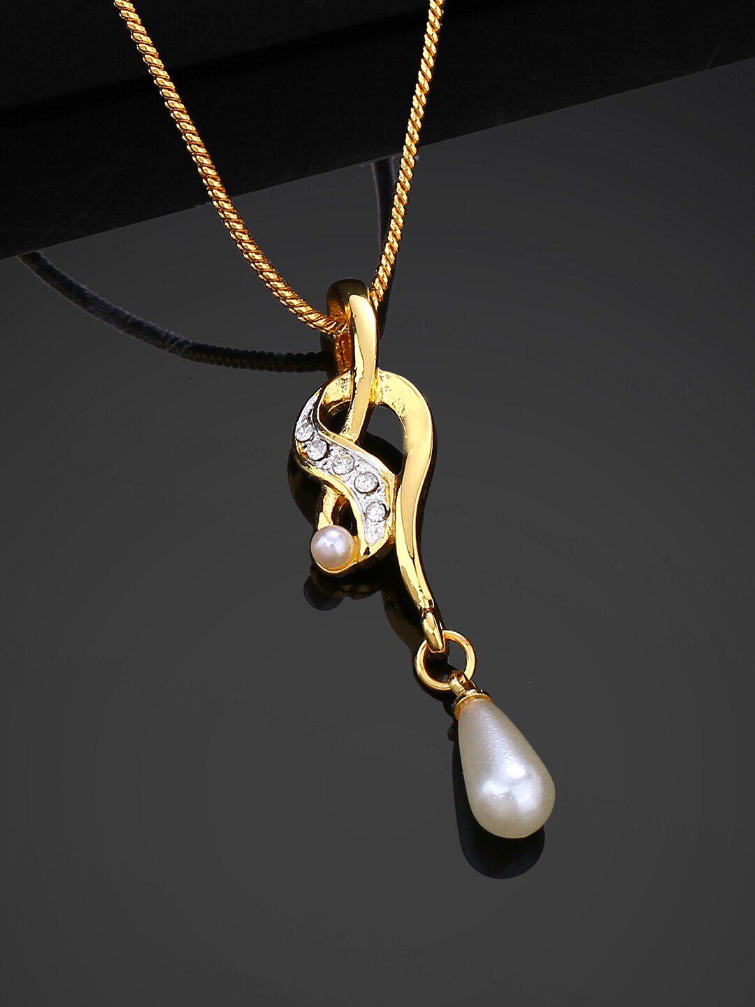 estele gold-plated pearl-studded pendant with chain