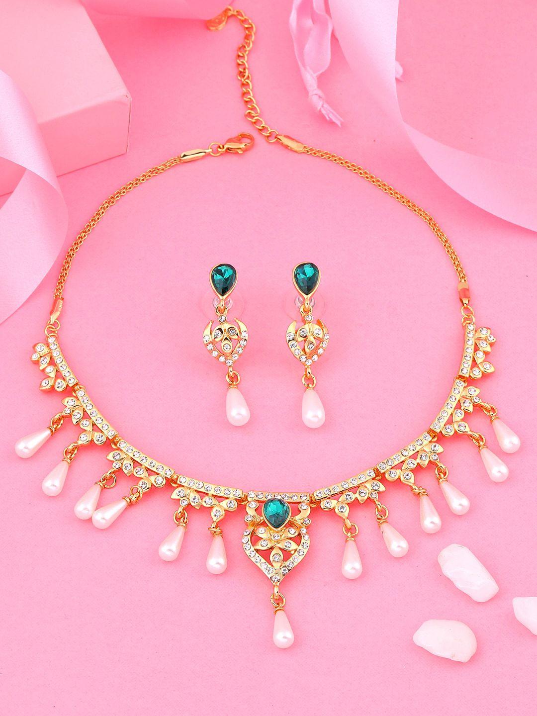 estele gold-plated pearls-beaded jewellery set