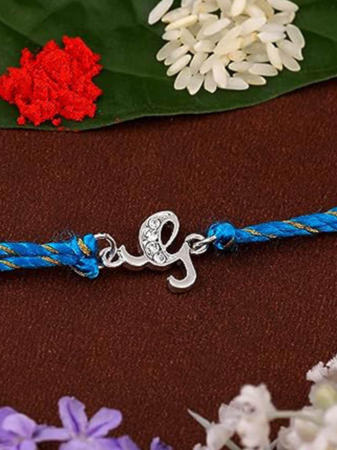 estele rhodium-plated crystal-studded rakhi