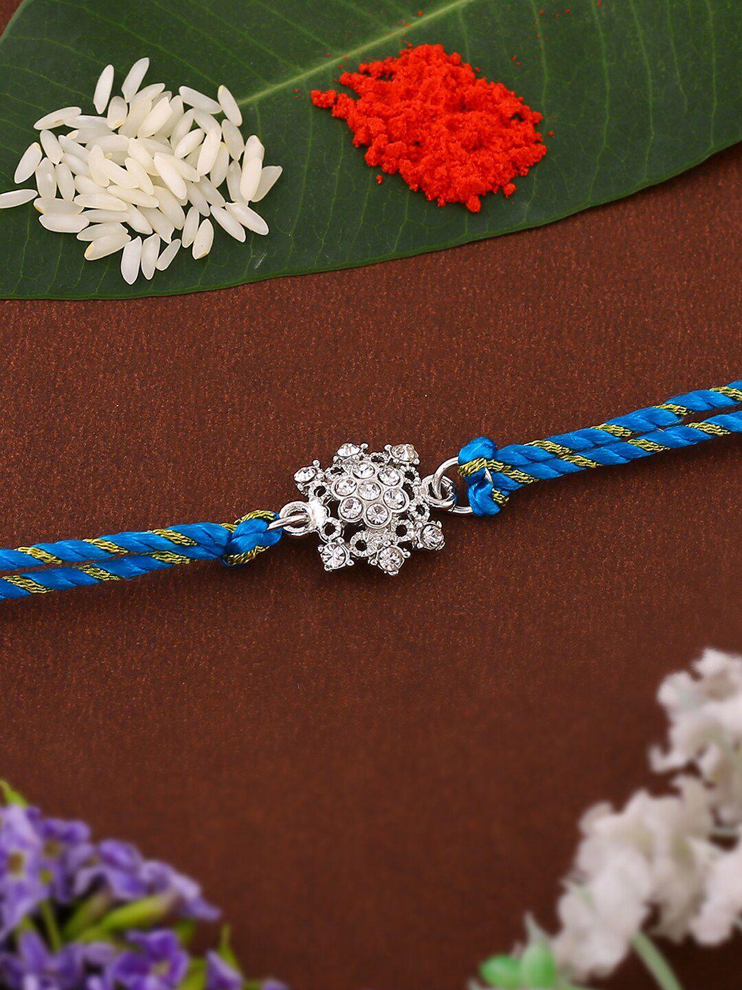 estele rhodium-plated crystal-studded rakhi