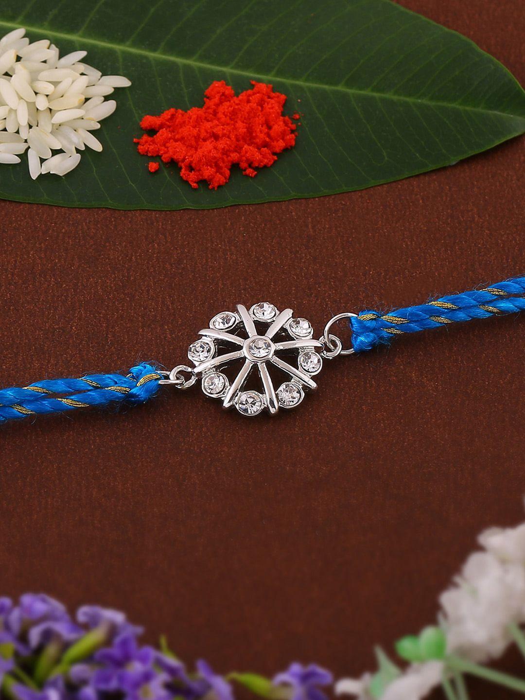 estele rhodium-plated crystal-studded rakhi