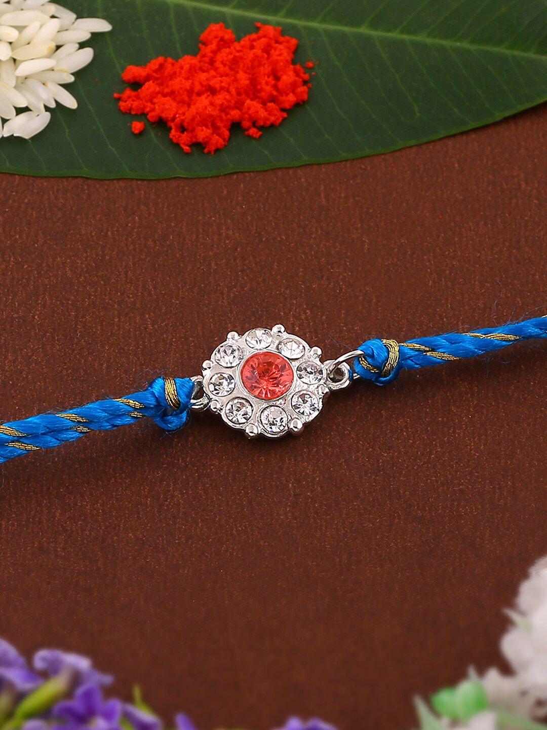 estele rhodium-plated crystal-studded rakhi