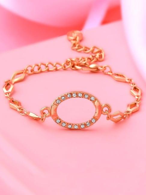 estele rose gold-plated bracelet with white crystals for women