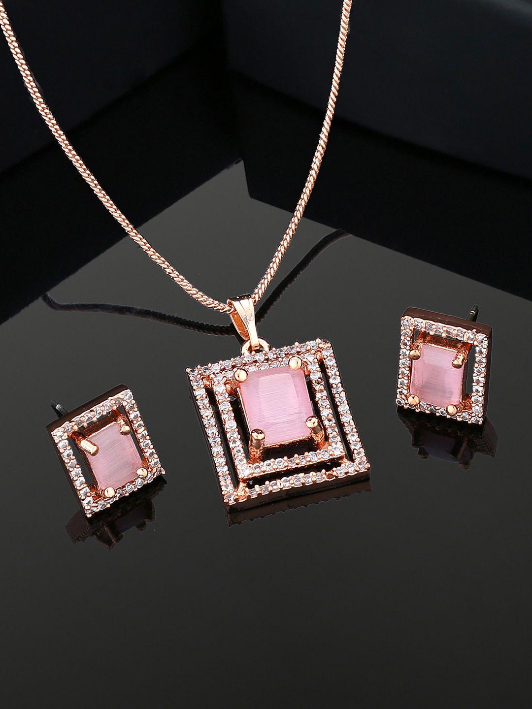 estele rose gold-plated cubic zirconia jewellery set