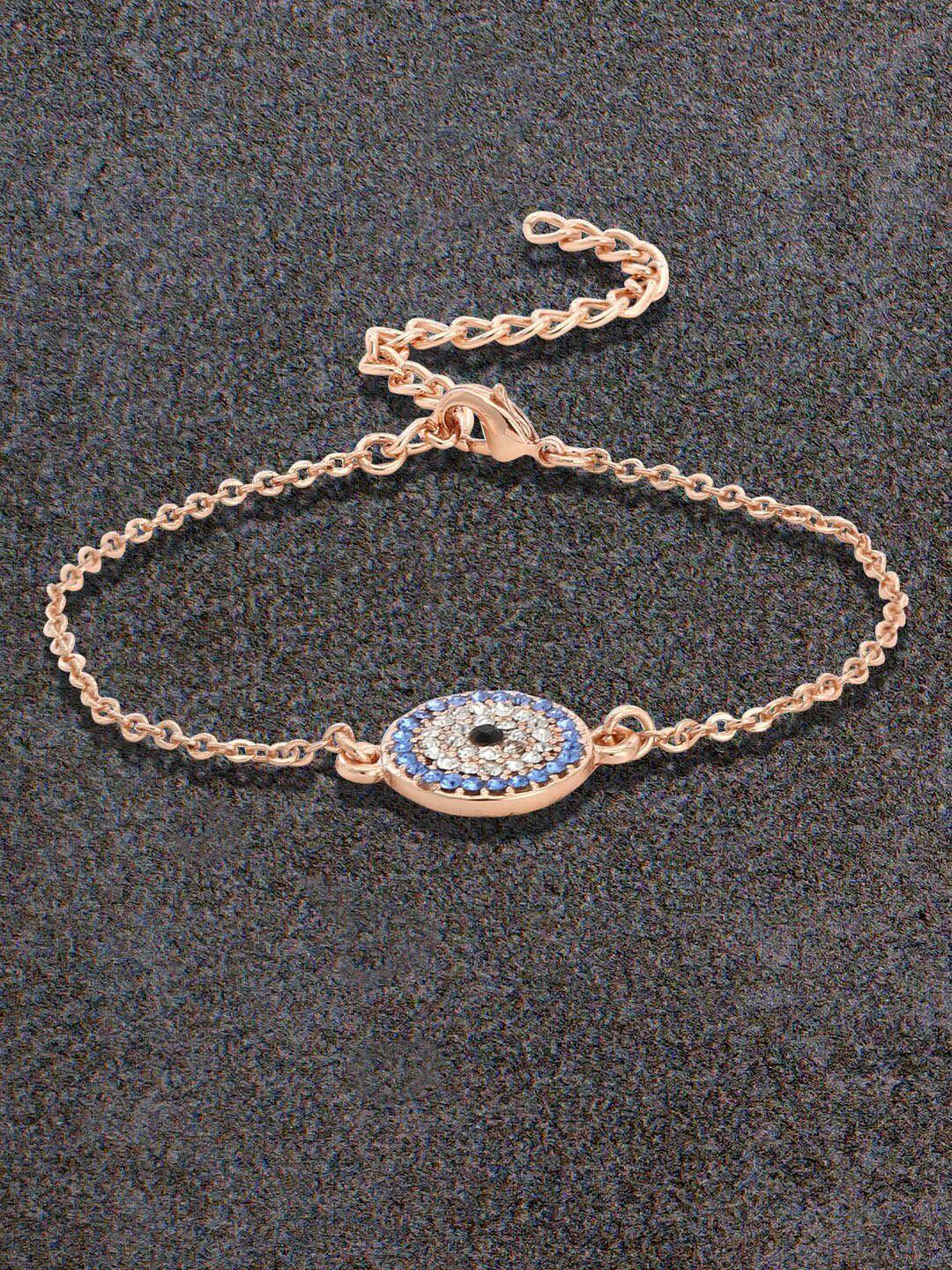 estele rose gold-plated cz evil eye wraparound bracelet