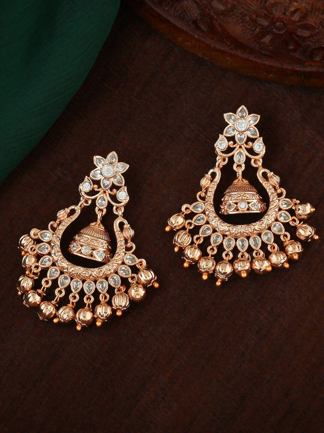 estele rose gold-plated floral chandbalis earrings