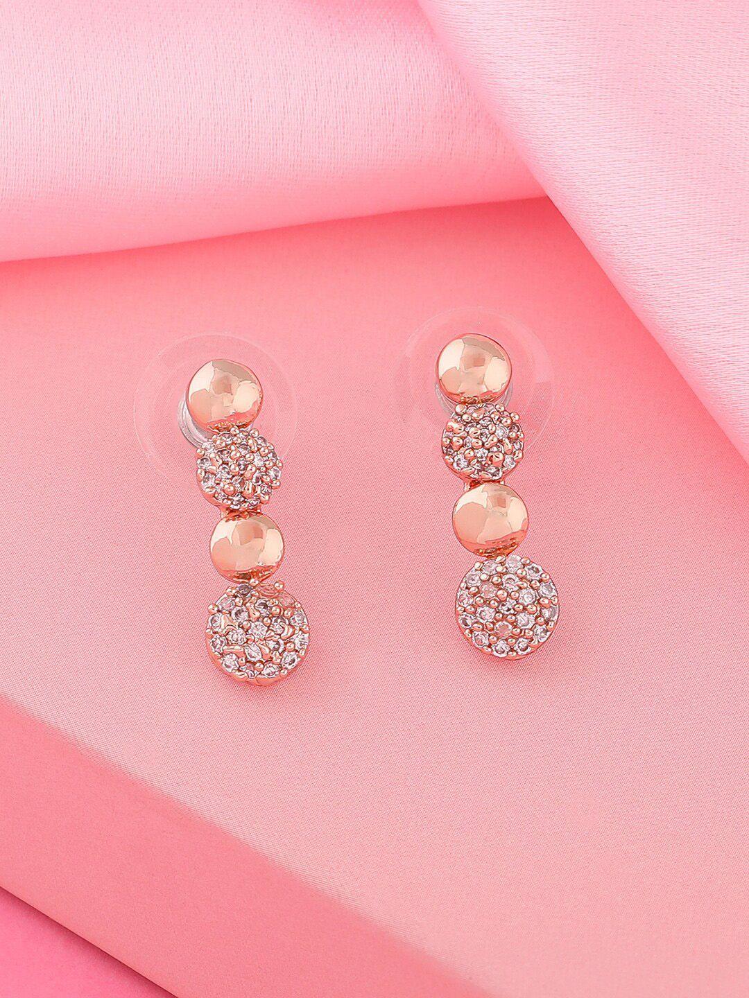 estele rose gold-plated geometric studs earrings