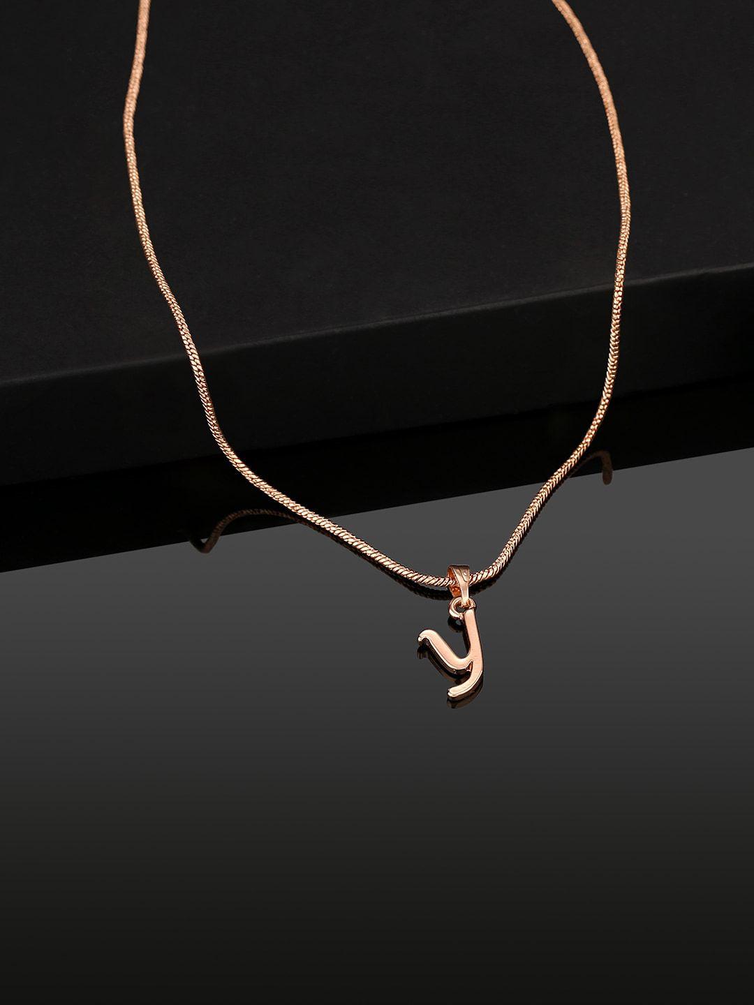 estele rose gold-plated initial y pendant with chain