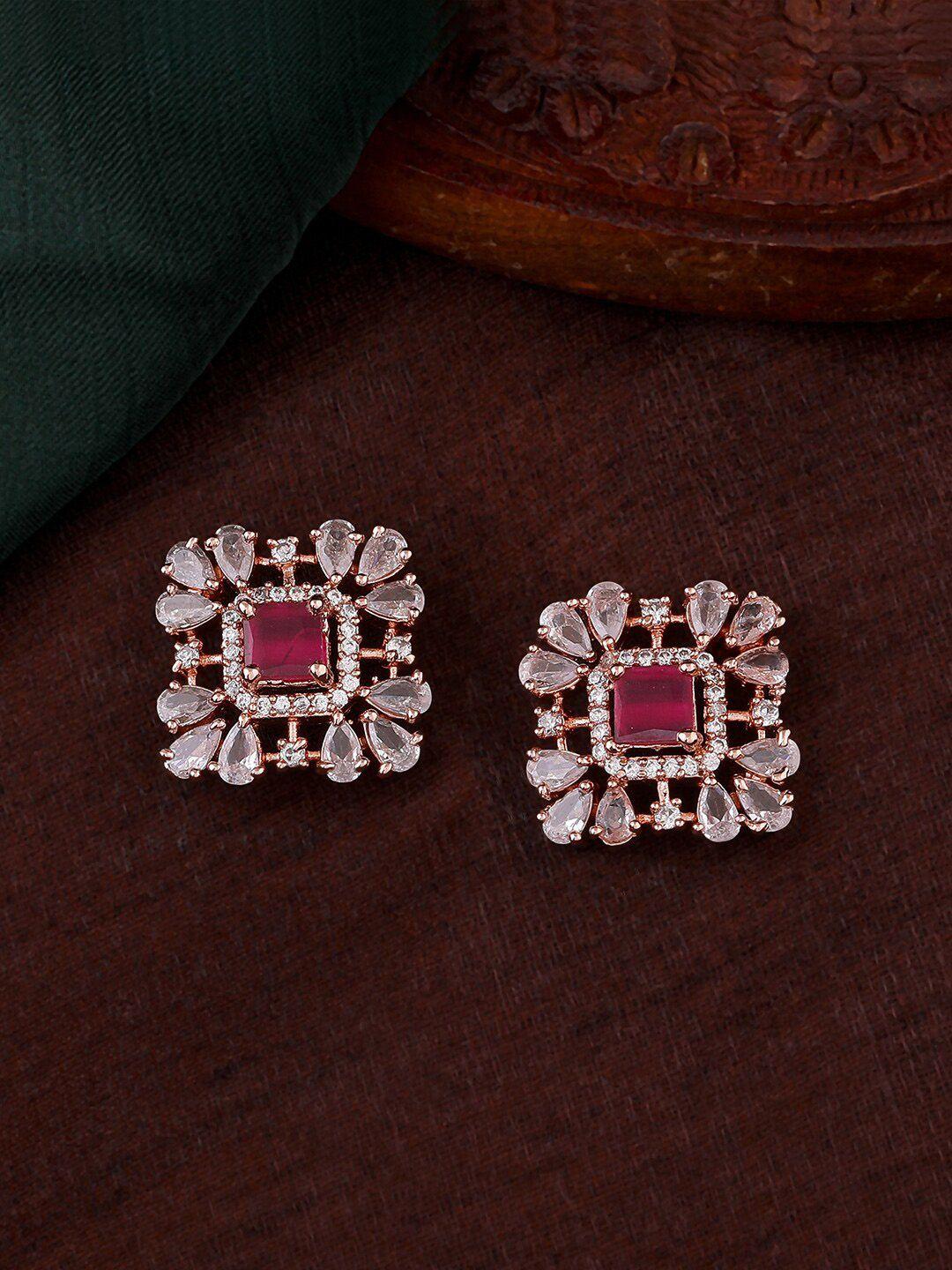estele rose gold-plated square studs earrings