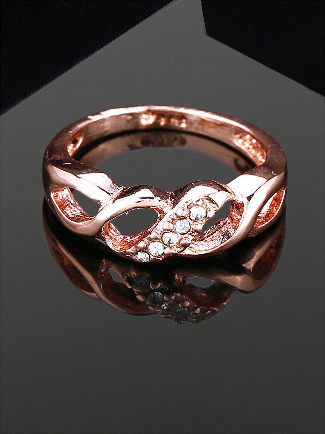 estele rose gold-plated stone-studded finger ring