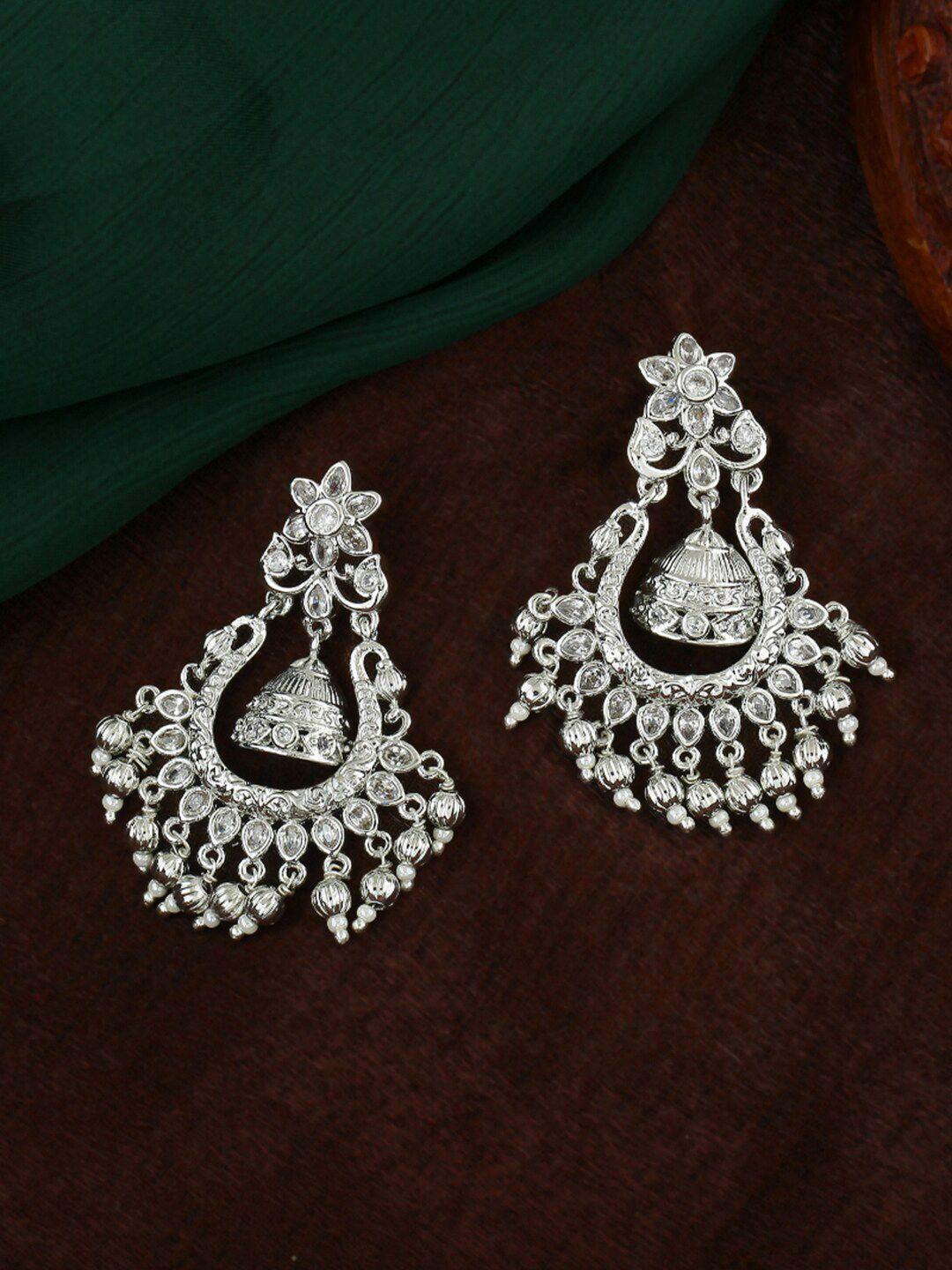 estele silve-plated floral chandbalis earrings