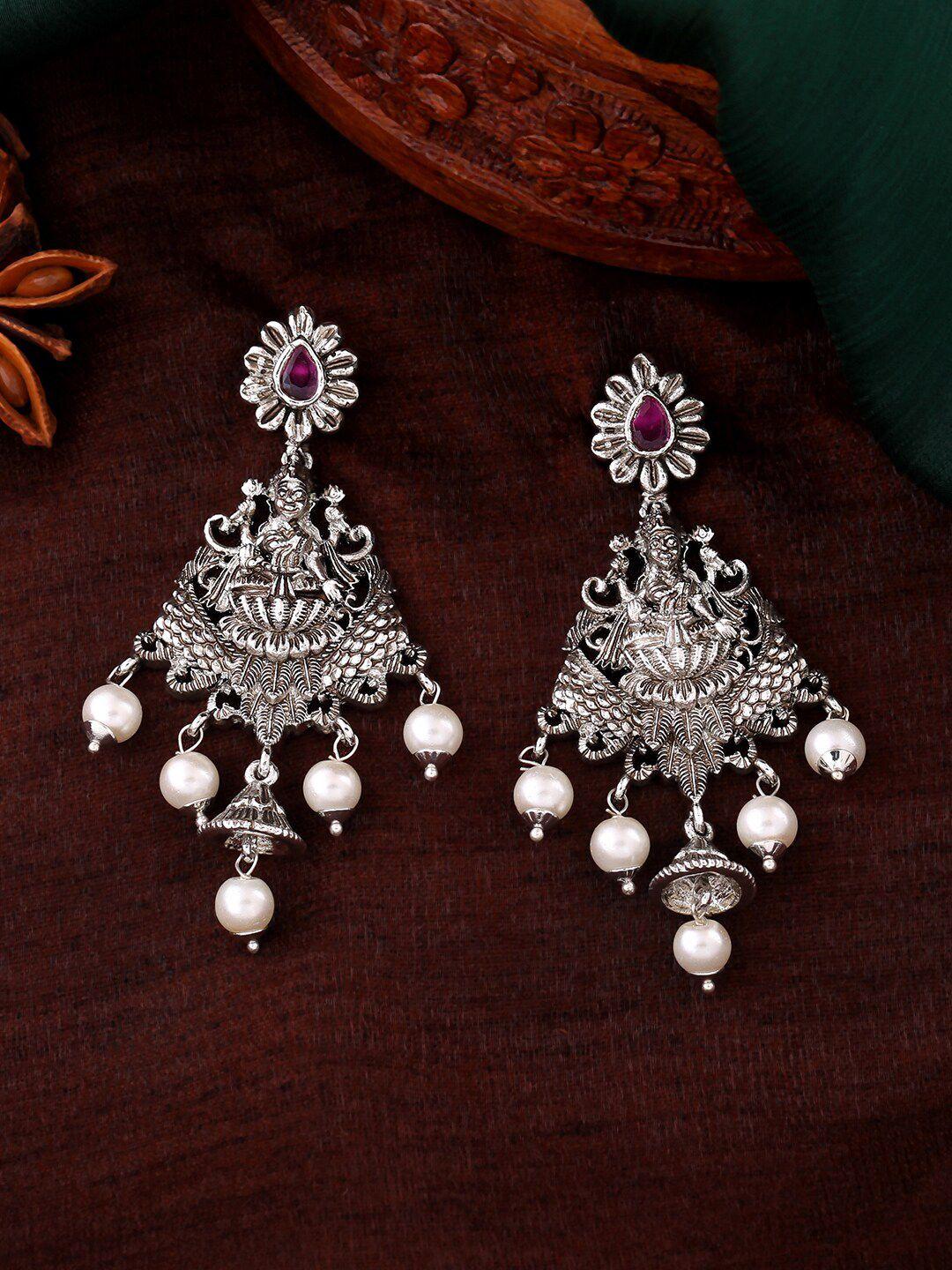estele silver-plated floral drop earrings