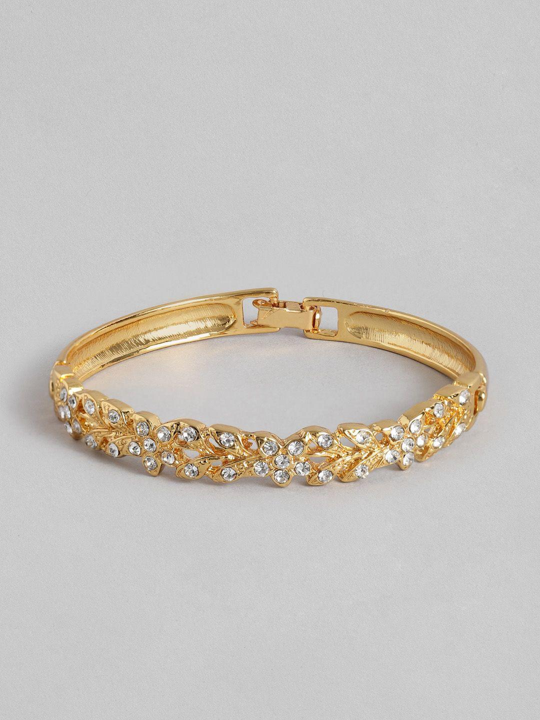 estele women cubic zirconia gold-plated bangle-style bracelet