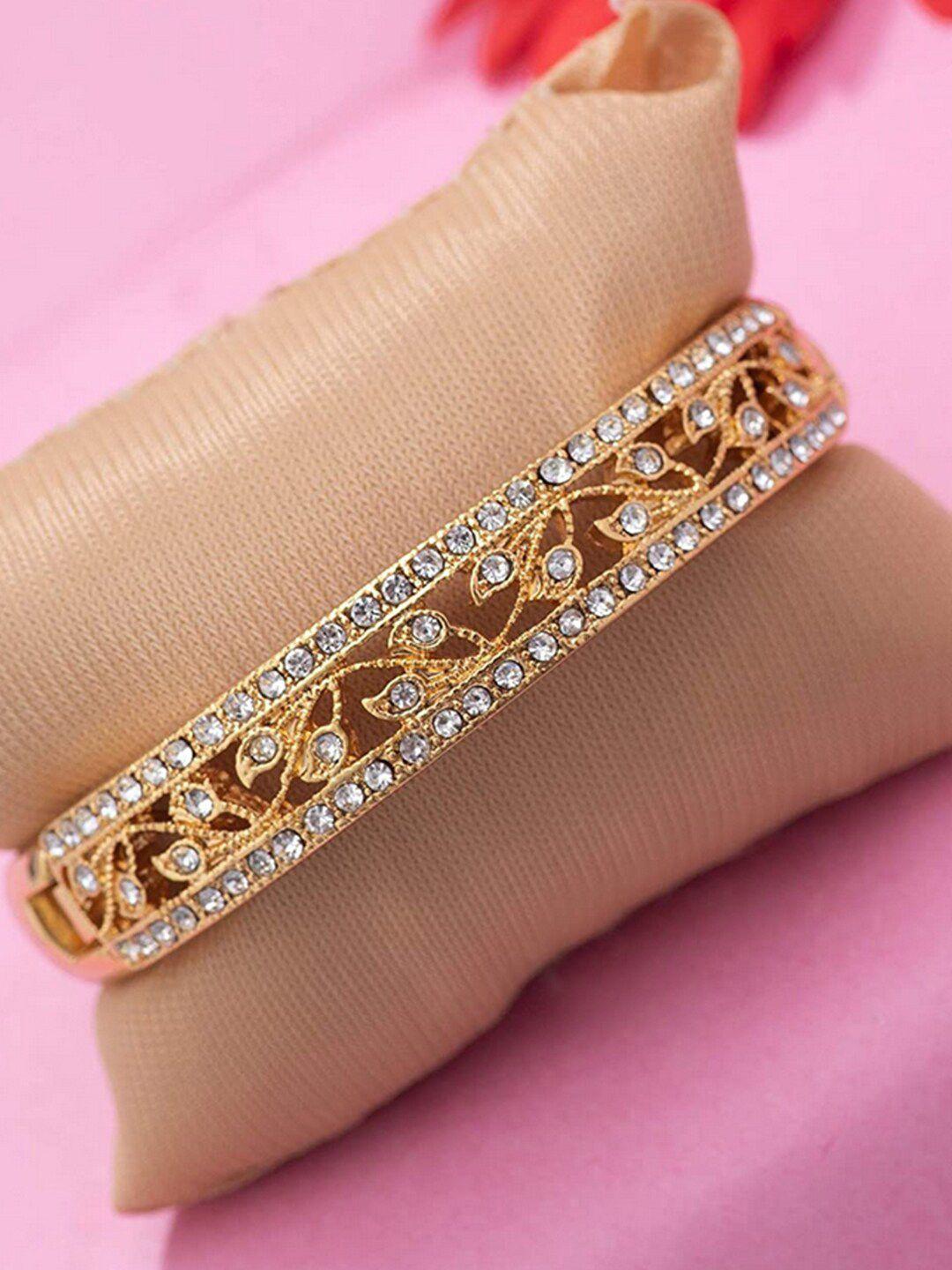 estele women gold-plated crystals bangle-style bracelet
