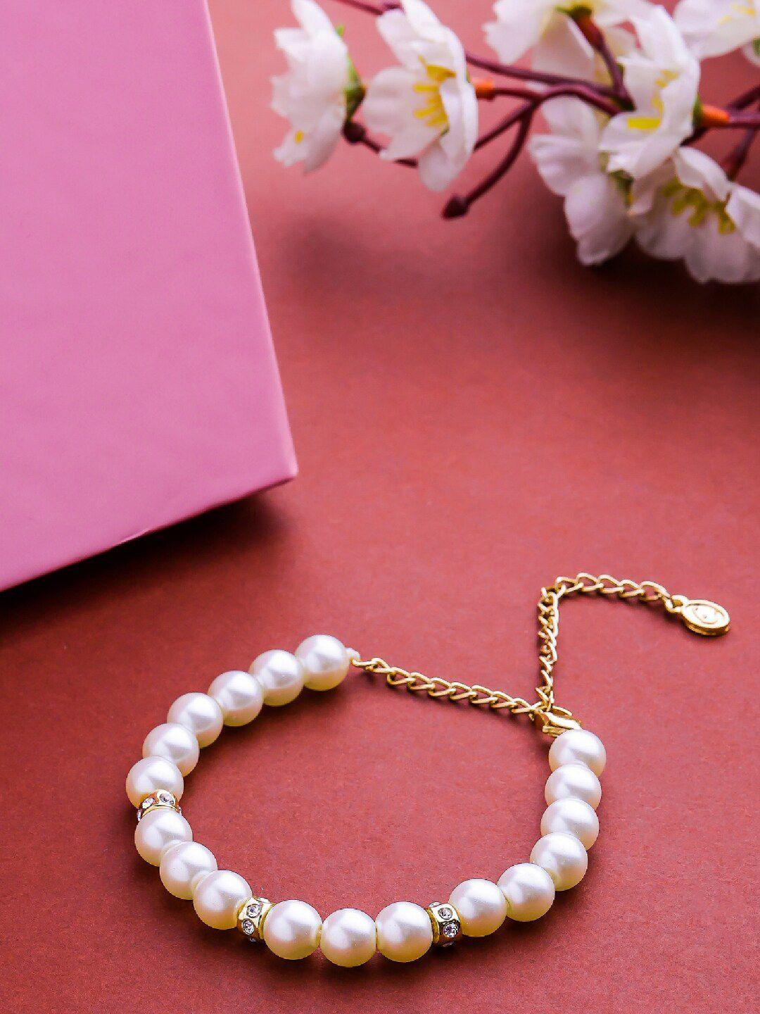 estele women gold-plated pearls wraparound bracelet