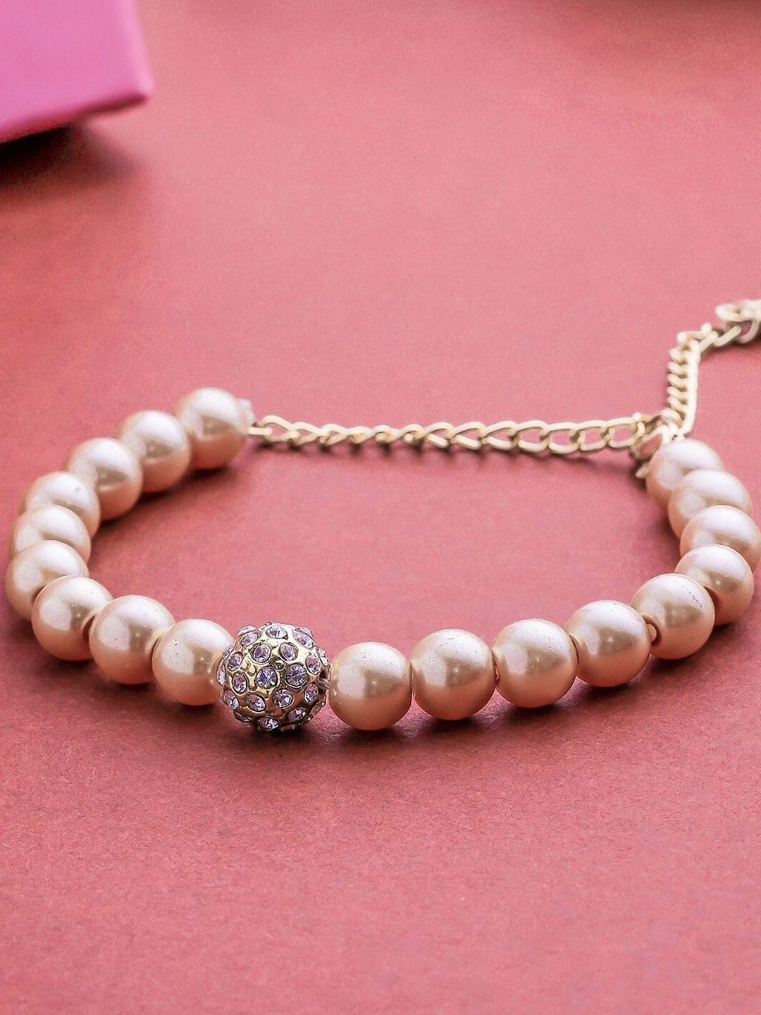 estele women gold-plated pearls wraparound bracelet