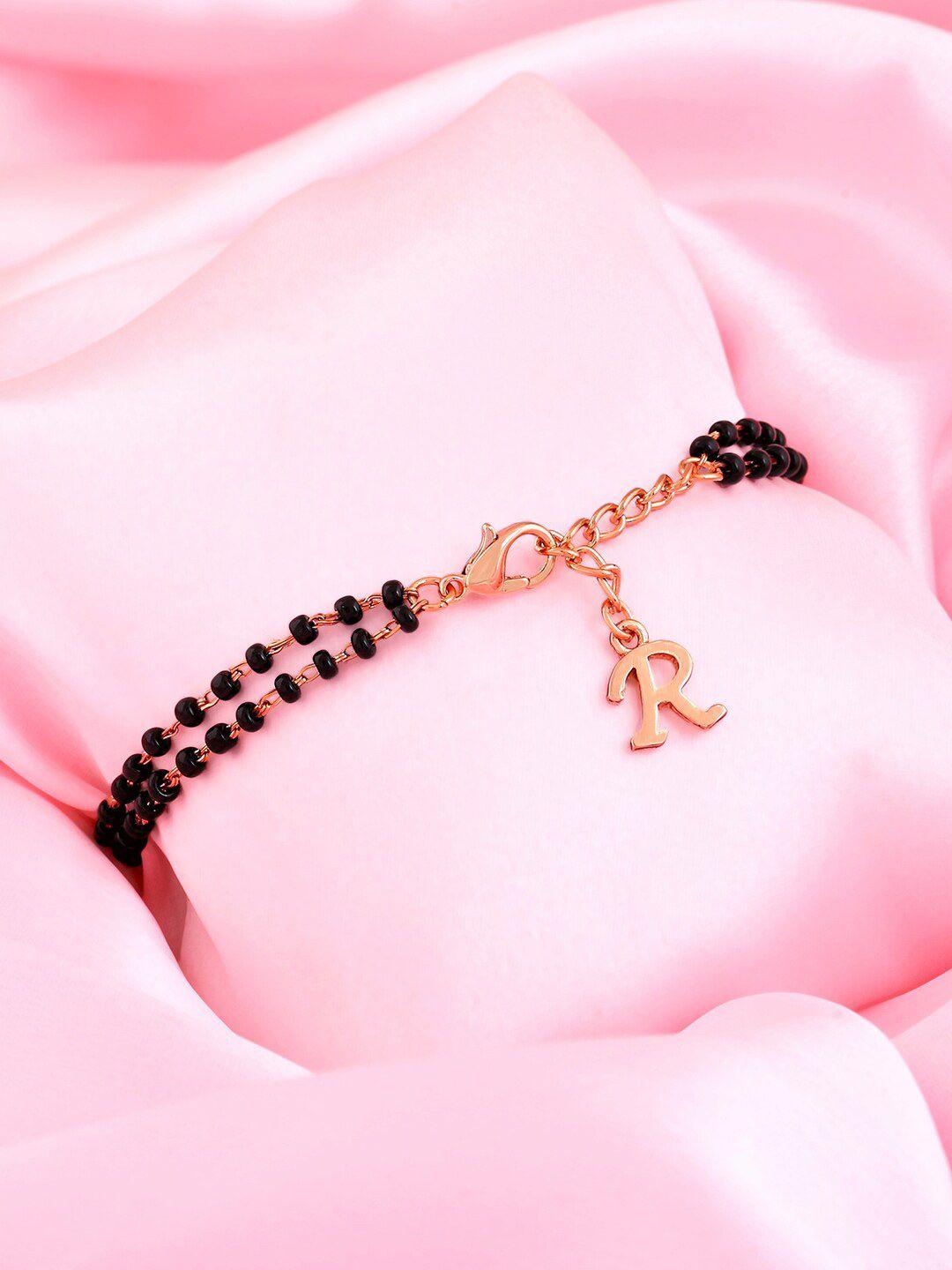 estele women rose gold & black rose gold-plated link bracelet