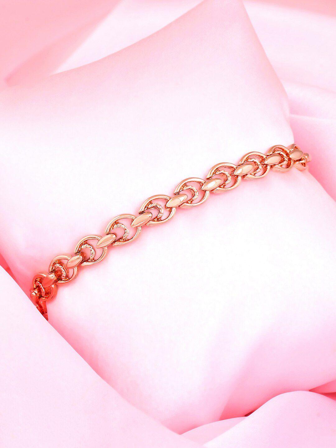 estele women rose gold handcrafted rose gold-plated wraparound bracelet