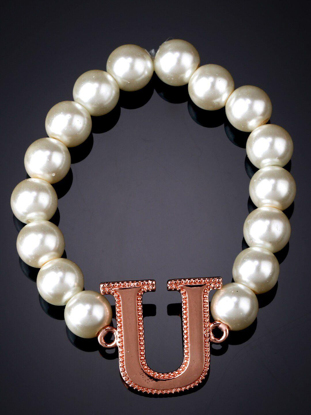 estele women rose gold-plated pearls bracelet