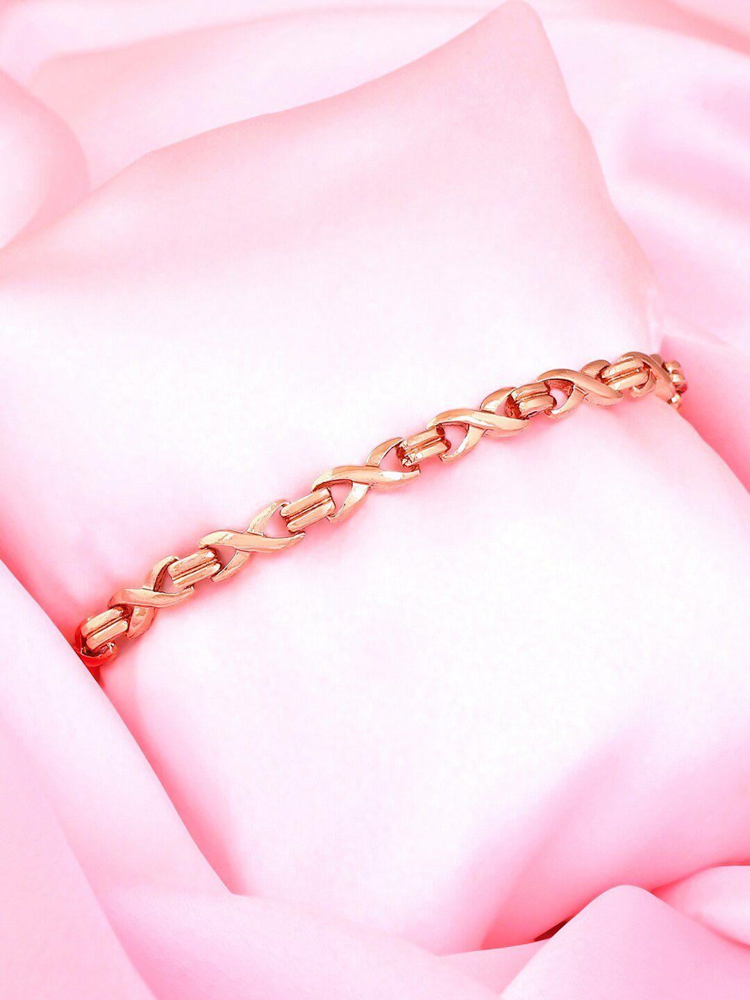 estele women rose gold rose gold-plated link bracelet