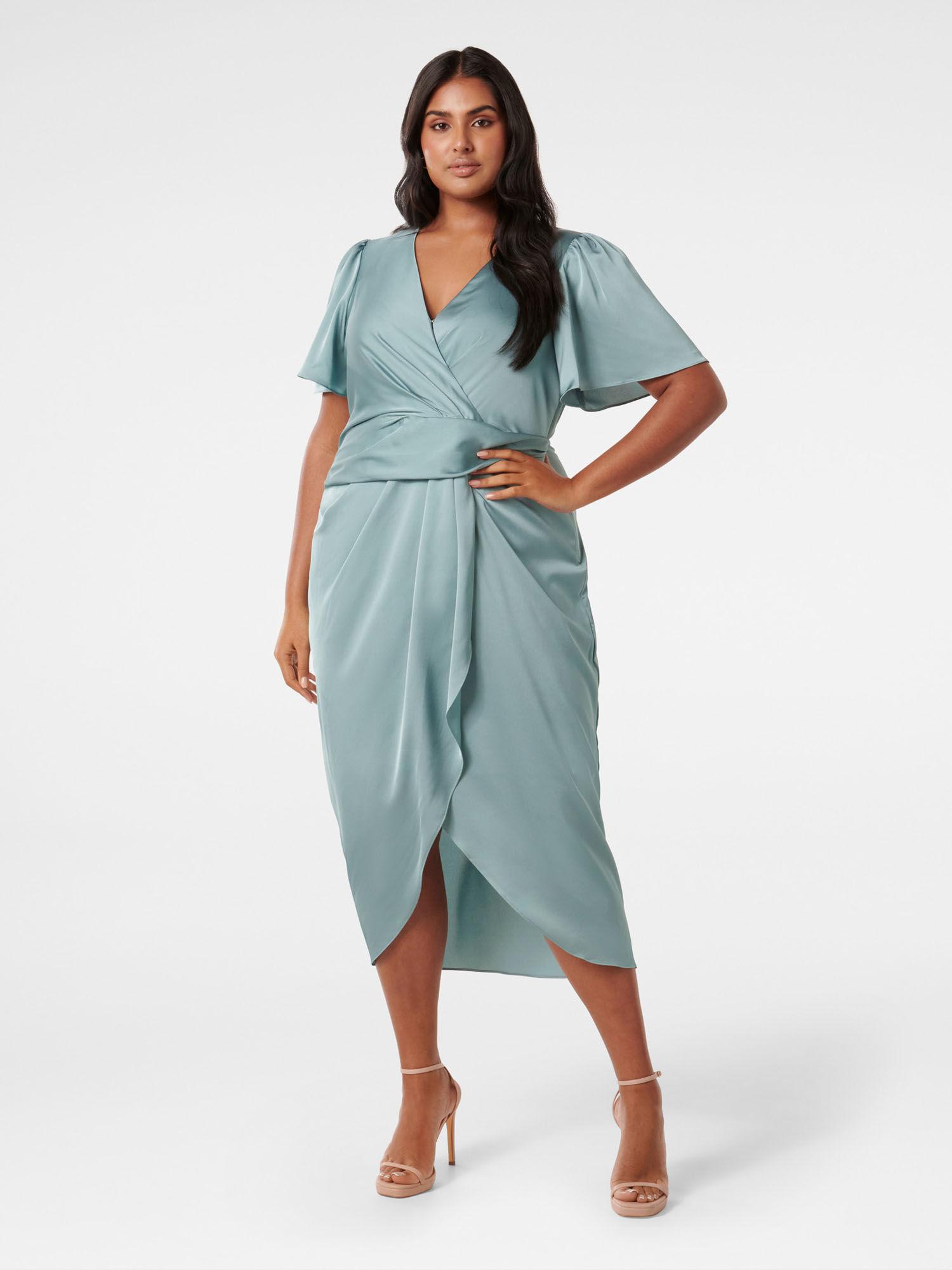 estelle curve flutter sleeve midi dress