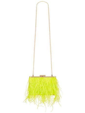 estelle feather clutch yellow