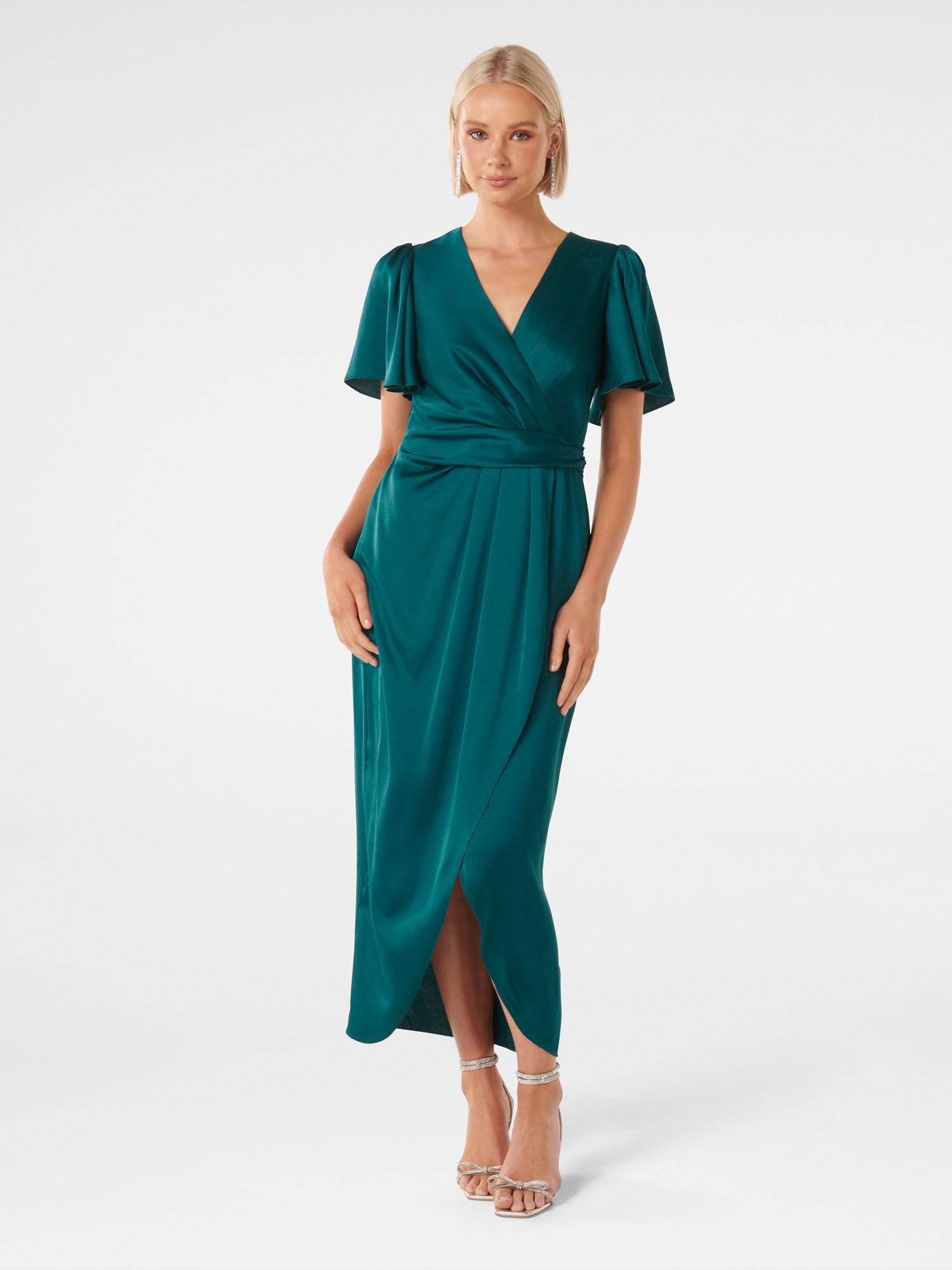 estelle flutter sleeve midi dress