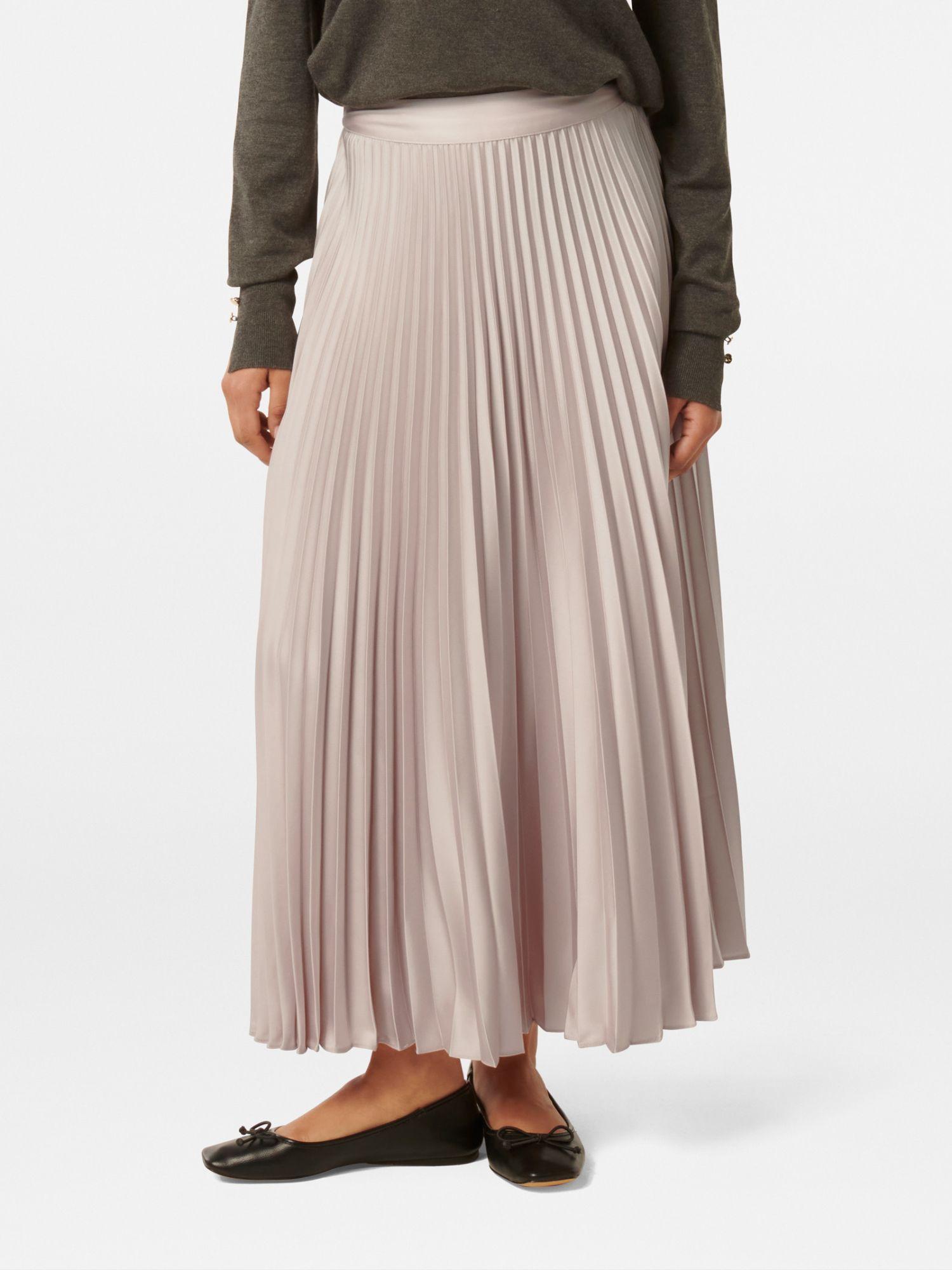 estelle petite satin pleated maxi skirt