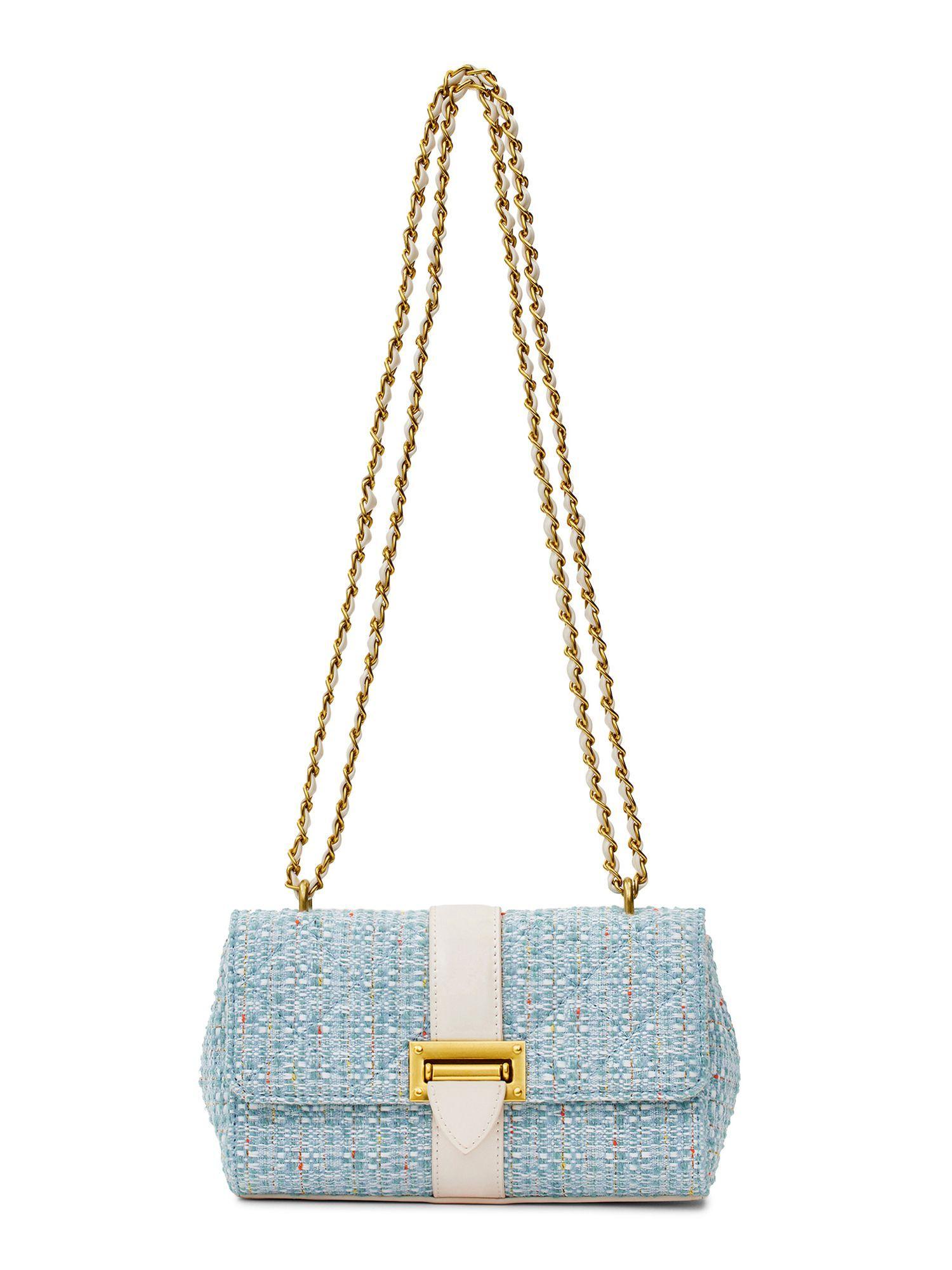 estelle tweed crossbody bag for women -blue (s)