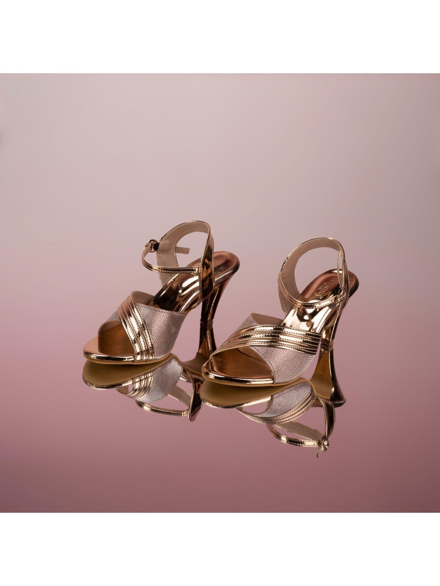 ester shimmer rose gold sandals