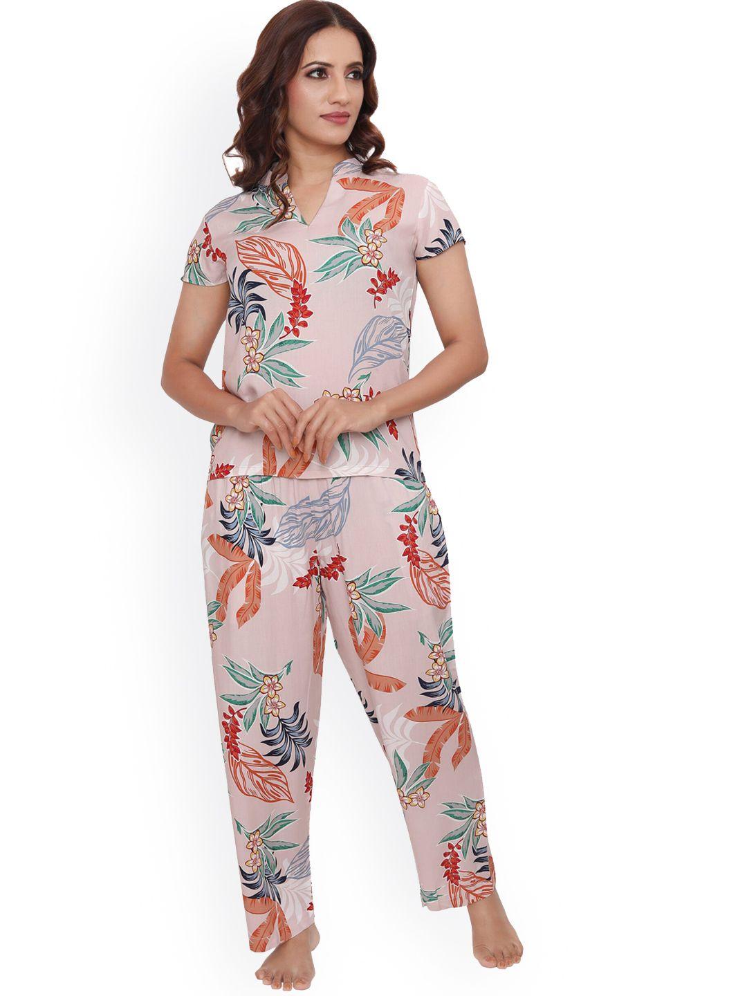 esteria tropical printed night suit