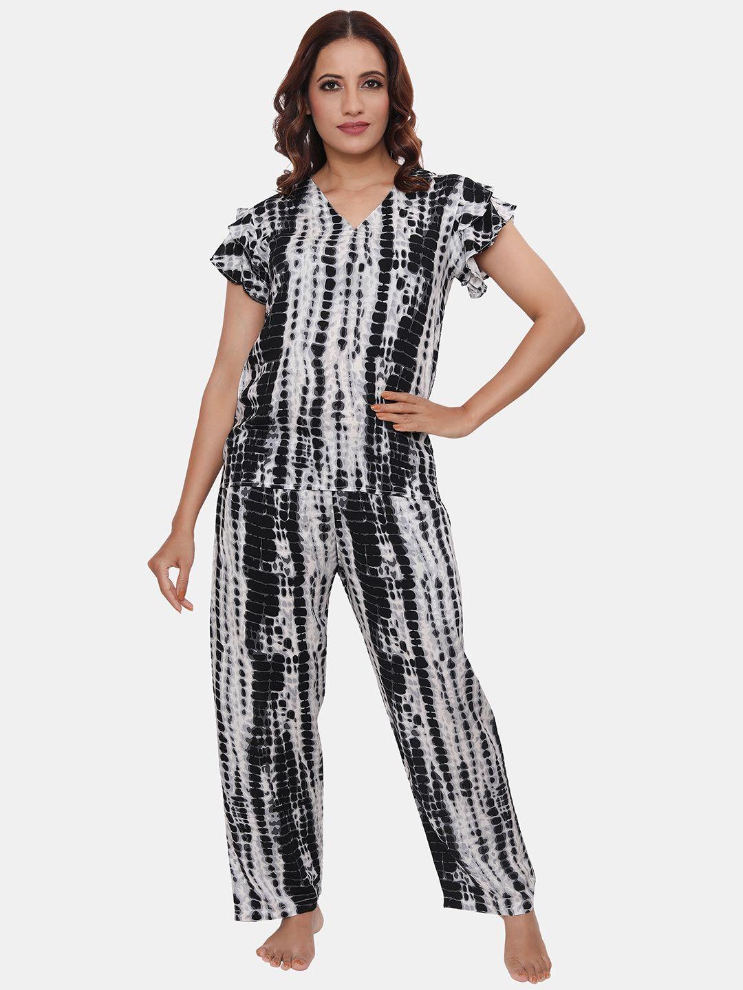 esteria abstract printed night suit