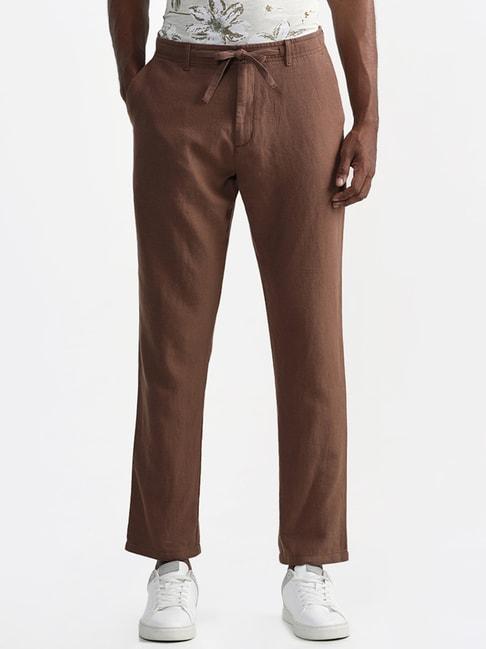eta by westside brown relaxed fit chinos