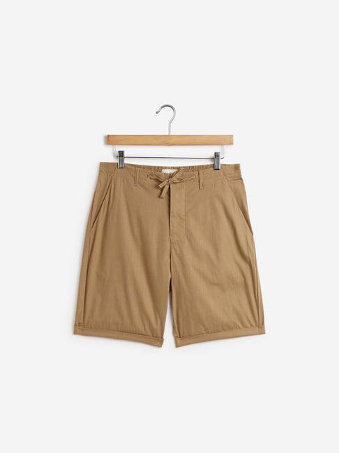 eta by westside beige slim fit shorts