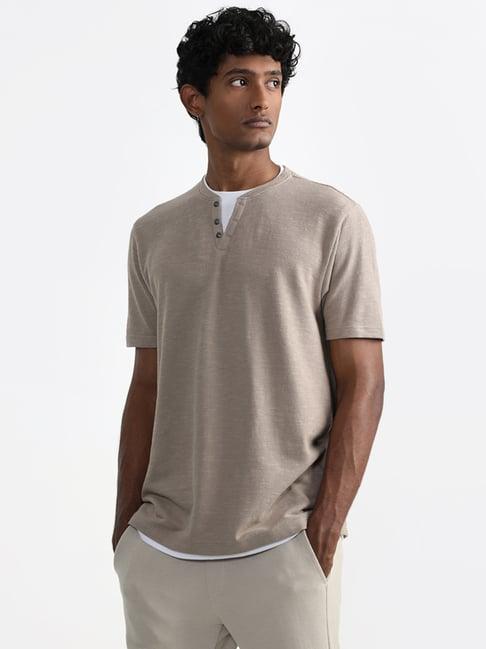 eta by westside beige slim fit t-shirt