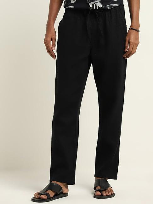 eta by westside black relaxed-fit mid-rise cotton chinos