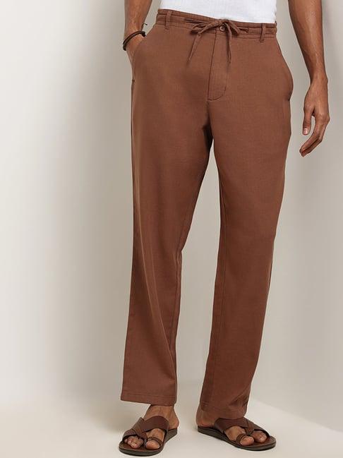 eta by westside brown relaxed-fit chinos