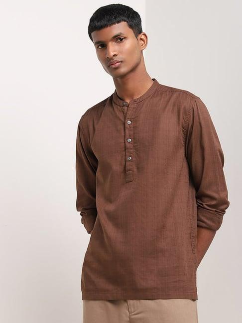 eta by westside brown resort-fit cotton shirt