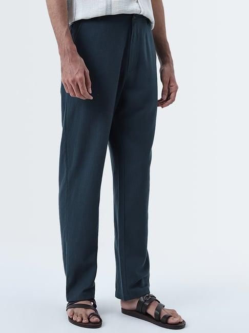 eta by westside dark teal relaxed-fit mid-rise cotton chinos