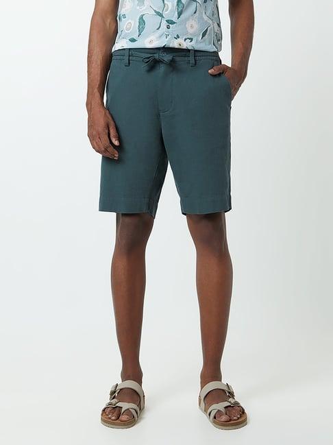 eta by westside dark teal slim-fit shorts